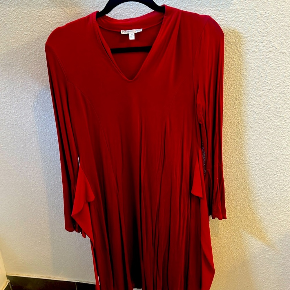 Neiman Marcus Red 3/4 sleeve dress